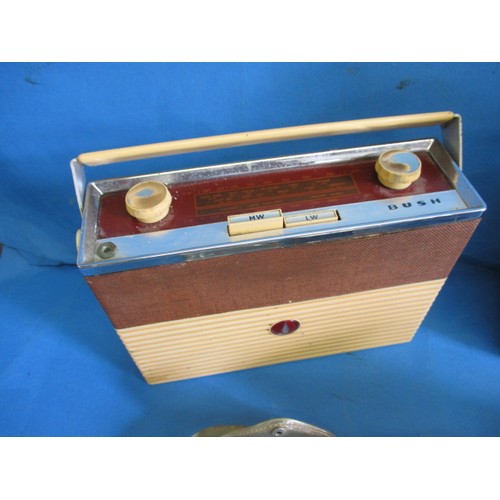 135 - A parcel of vintage portable radios, to include a 1960s  Perdio mini 66 with original clear case