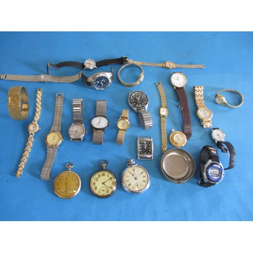 A parcel of vintage wrist and pocket watches, all in used condition and none tested as to function