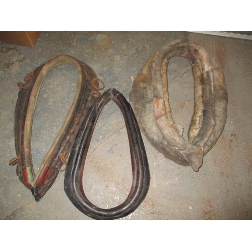 271 - 3 Vintage horse collars, various sizes and conditions