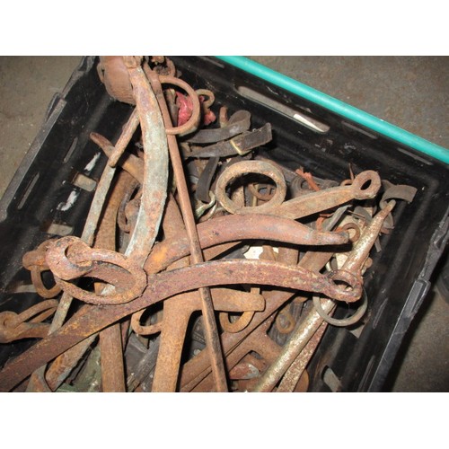 279 - A large quantity of harness haims, in need of cleaning and some restoration