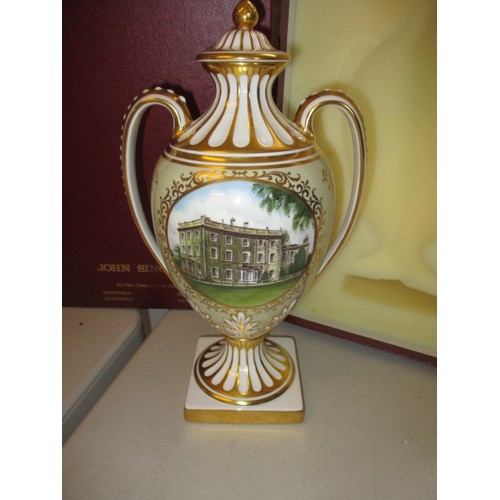 292 - A royal commemorative limited edition Spode porcelain vase, in box. No observed damage. Approximate ... 