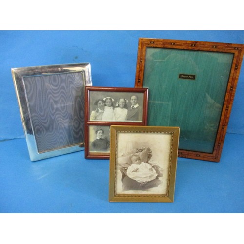 303 - A 23x28 cm Addison Ross, marquetry ease type photo frame and 3 others, all in used condition