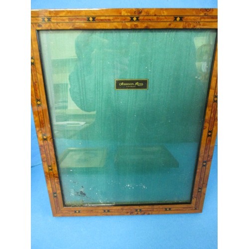 303 - A 23x28 cm Addison Ross, marquetry ease type photo frame and 3 others, all in used condition