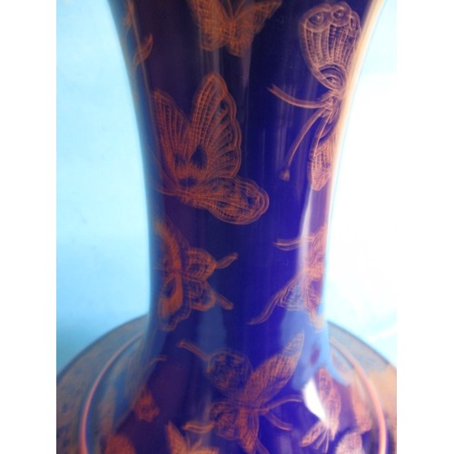 307 - A large Chinese vase, with blue ground and copper gold decoration, approx. height 42cm in good used ... 