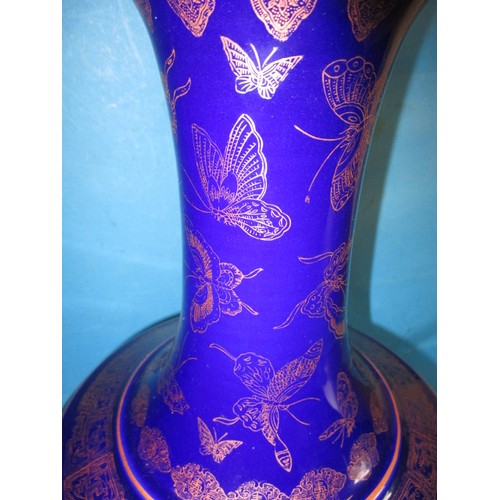 307 - A large Chinese vase, with blue ground and copper gold decoration, approx. height 42cm in good used ... 