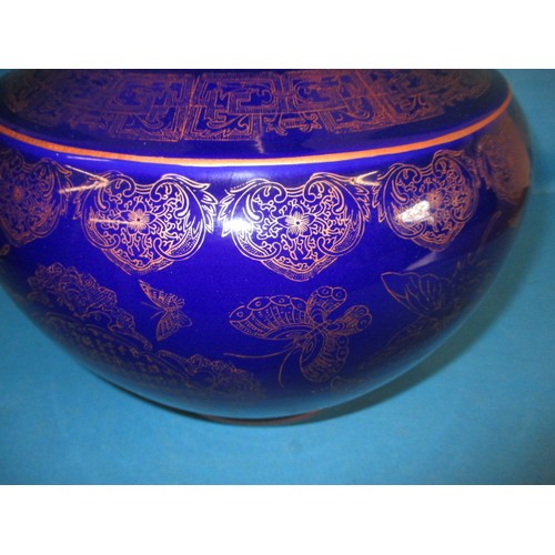 307 - A large Chinese vase, with blue ground and copper gold decoration, approx. height 42cm in good used ... 