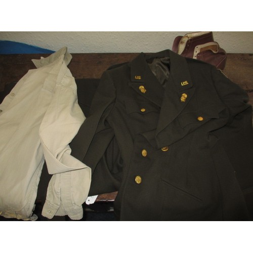 212 - A genuine WWII U.S. women’s army corps skirt and tunic with hat and boots, all in good used conditio... 