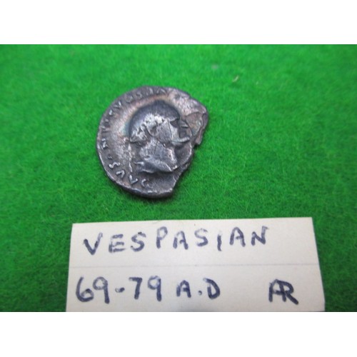 145 - A parcel of roman bronze coins and a George IIII 1821 silver crown, in glazed display cabinet, all c... 