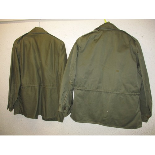 216 - Two WWII women’s M1943 army field jackets one with inner smock, both dated 1943,sizes 10R & 12R, in ... 