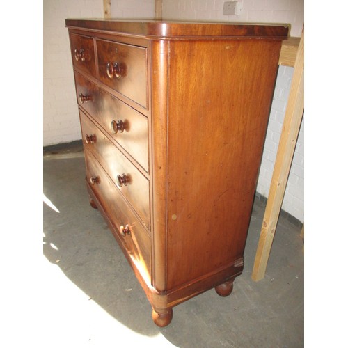 267 - A large 19th century chest of 2 short over 3 long graduated drawers, in good used condition, approx.... 