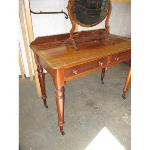 260 - A 19th century mahogany console table with 2 frieze drawers, lo also included a 19th century swing f... 