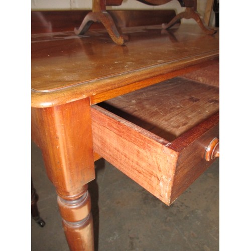 260 - A 19th century mahogany console table with 2 frieze drawers, lo also included a 19th century swing f... 