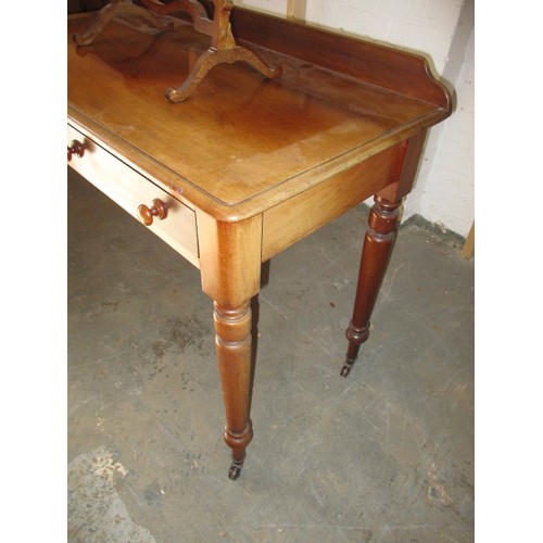 260 - A 19th century mahogany console table with 2 frieze drawers, lo also included a 19th century swing f... 