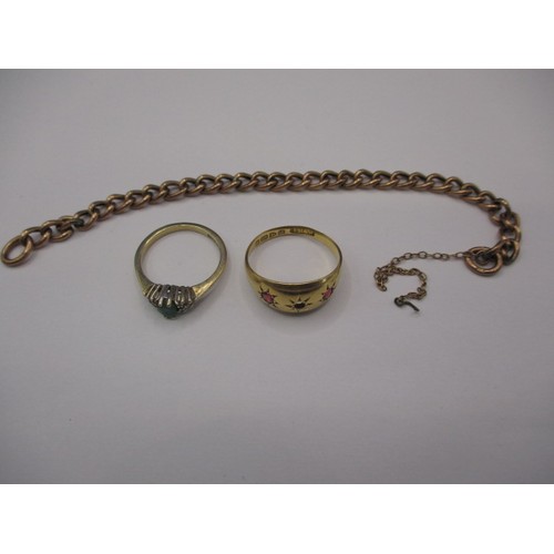 64 - A parcel of gold jewellery items to include a 9ct ring and chain, approx. weight 5.4g and an 18ct go... 