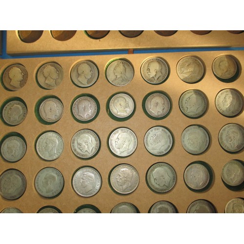 150 - A large collection of U.K pre-decimal coins to include silver (203g) and part-silver (870g) examples... 