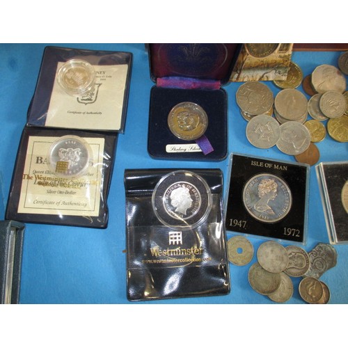 151 - A large quantity of collectors coins and bank notes, to include some silver and proof examples, all ... 