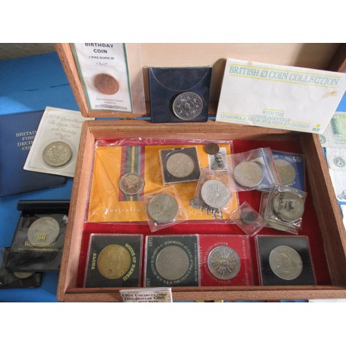 151 - A large quantity of collectors coins and bank notes, to include some silver and proof examples, all ... 