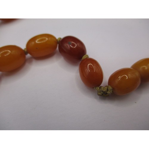 76 - A vintage butterscotch amber bead necklace, approx. linear length 70cm approx. weight 45.5g in good ... 