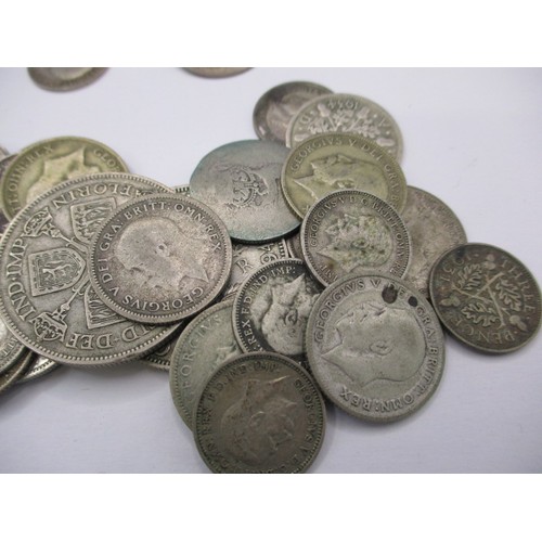 152 - A parcel of pre-decimal silver and part silver coins, approx. gross parcel weight 202g, all in circu... 