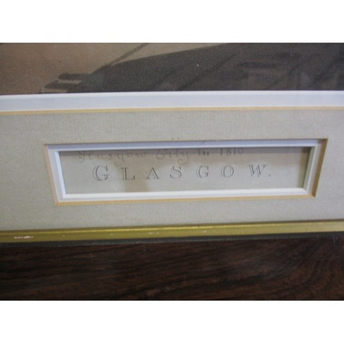 242 - Two framed pictures of Glasgow, one with exhibition labels verso, approx. frame size of largest 78x6... 