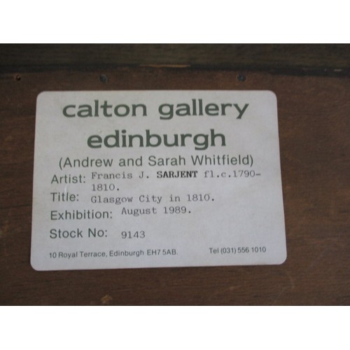 242 - Two framed pictures of Glasgow, one with exhibition labels verso, approx. frame size of largest 78x6... 