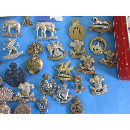 194 - A large quantity of metal military badges, all in good used condition, over 100 in total