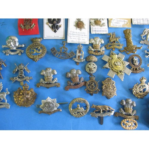 194 - A large quantity of metal military badges, all in good used condition, over 100 in total