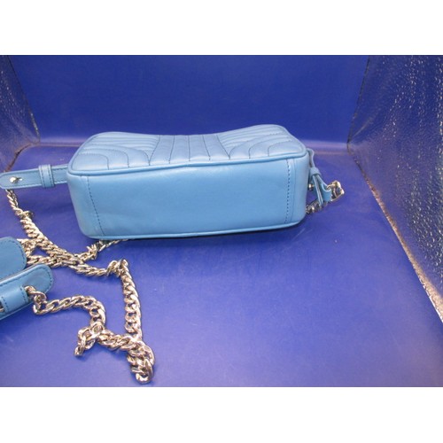 186 - A genuine PRADA chain shoulder crossbody bag, soft calf leather in colour ‘Mare’, 1BH084. In unused ... 