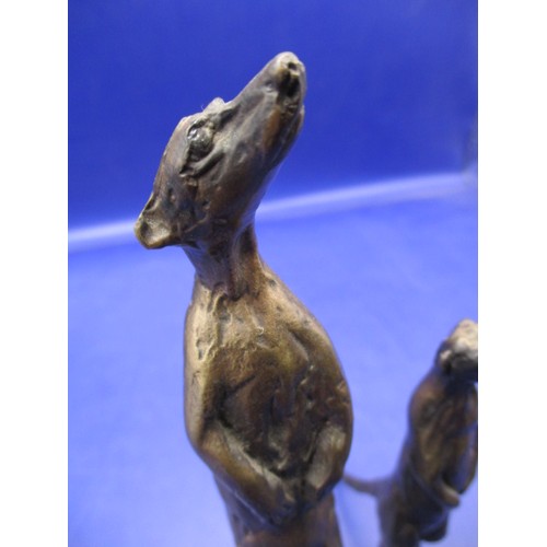 162 - Two late 20th century cast bronze meercats, approx. height of tallest 12.5cm in good used condition