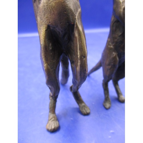 162 - Two late 20th century cast bronze meercats, approx. height of tallest 12.5cm in good used condition