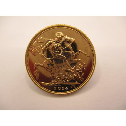 132 - A Queen Elizabeth II full gold sovereign, dated 2014, in near un-circulated condition