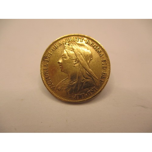 136 - A Victorian gold half sovereign dated 1894, a BV grade coin with reasonable definition of features