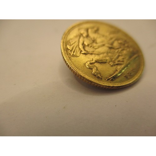 136 - A Victorian gold half sovereign dated 1894, a BV grade coin with reasonable definition of features