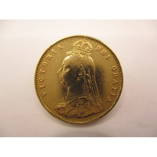 138 - A Victorian gold half sovereign dated 1887, a BV grade coin with good definition of features