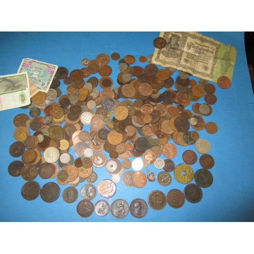 154 - A parcel of 18th century and later coins, various grades but all circulated, approx. parcel weight 2... 