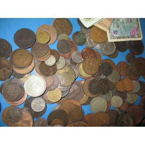 154 - A parcel of 18th century and later coins, various grades but all circulated, approx. parcel weight 2... 