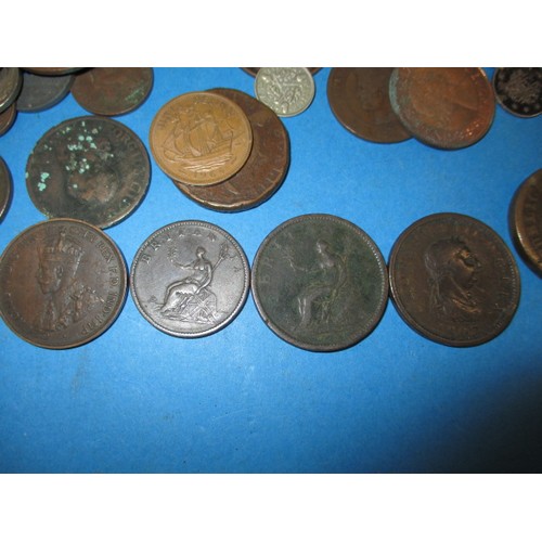 154 - A parcel of 18th century and later coins, various grades but all circulated, approx. parcel weight 2... 