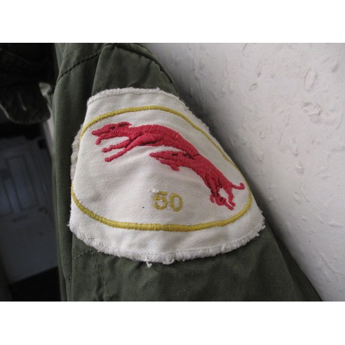 217 - An RAF Bomber jacket with 50 squadron Vulcan B2 patch, in used condition with working zips and butto... 