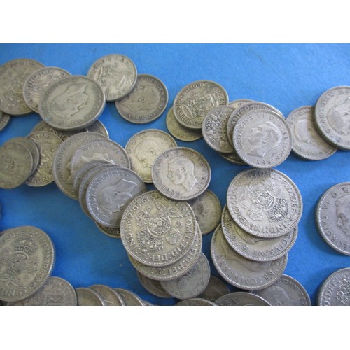 147 - A large quantity of pre-decimal part silver coins, approx. parcel weight 1922g, date range 1920-1946... 