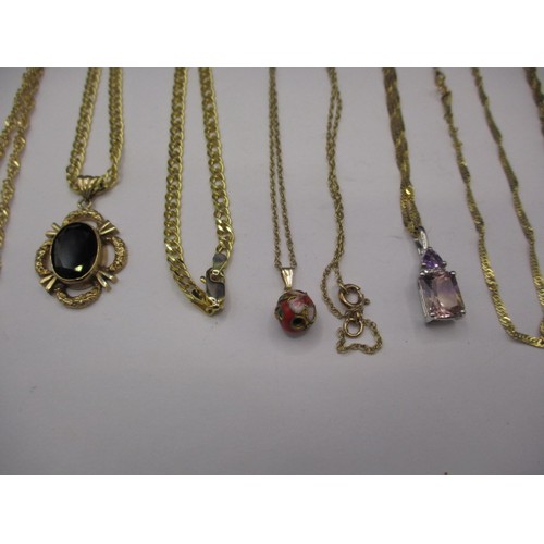 67 - A parcel of 9ct gold necklaces, approx. gross parcel weight 38.9g, all in near unused condition with... 