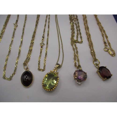 67 - A parcel of 9ct gold necklaces, approx. gross parcel weight 38.9g, all in near unused condition with... 