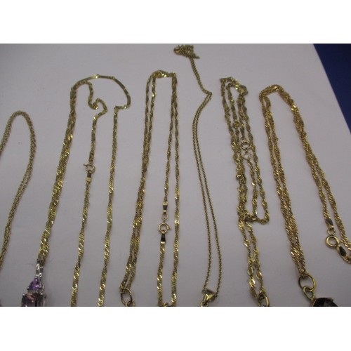 67 - A parcel of 9ct gold necklaces, approx. gross parcel weight 38.9g, all in near unused condition with... 