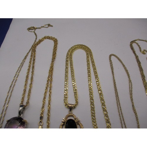 67 - A parcel of 9ct gold necklaces, approx. gross parcel weight 38.9g, all in near unused condition with... 