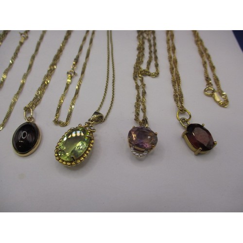 67 - A parcel of 9ct gold necklaces, approx. gross parcel weight 38.9g, all in near unused condition with... 