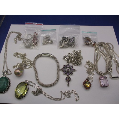 82 - A parcel of silver costume jewellery, all in good used condition, approx. parcel gross weight 220g