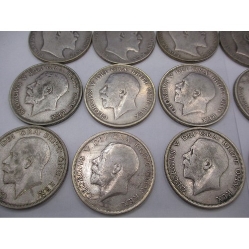 155 - A parcel of silver half crowns, approx. parcel weight 442g date range 1888 to 1919, various grades b... 