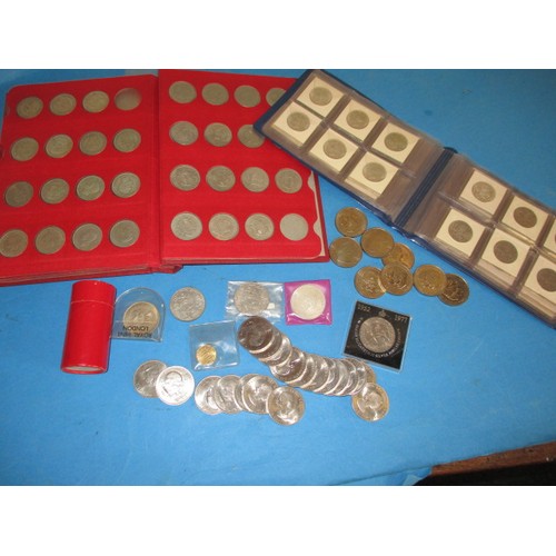 157 - A parcel of vintage coins, most pre-decimal, to include numerous commemorative crowns in uncirculate... 