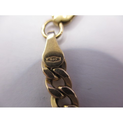 52 - A vintage yellow gold necklace marked 585, approx. weight 12.5g, approx. linear length 46cm, and a 9... 