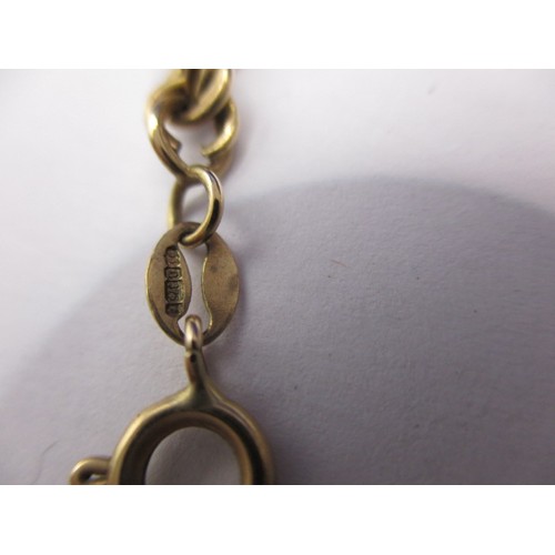 52 - A vintage yellow gold necklace marked 585, approx. weight 12.5g, approx. linear length 46cm, and a 9... 