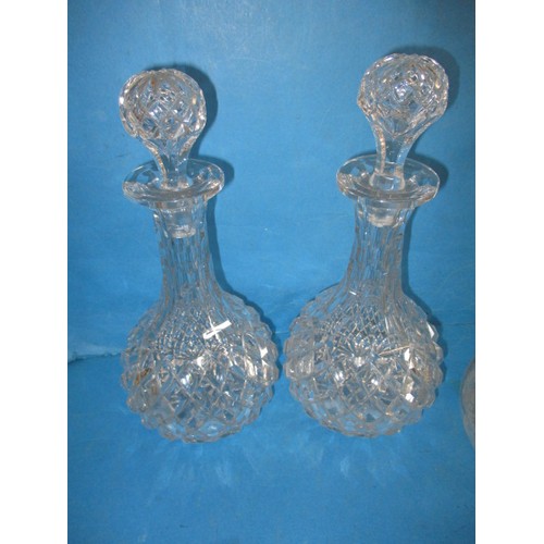 276 - A parcel of antique and later drinks decanters, most lead crystal, all in used condition one noted a... 